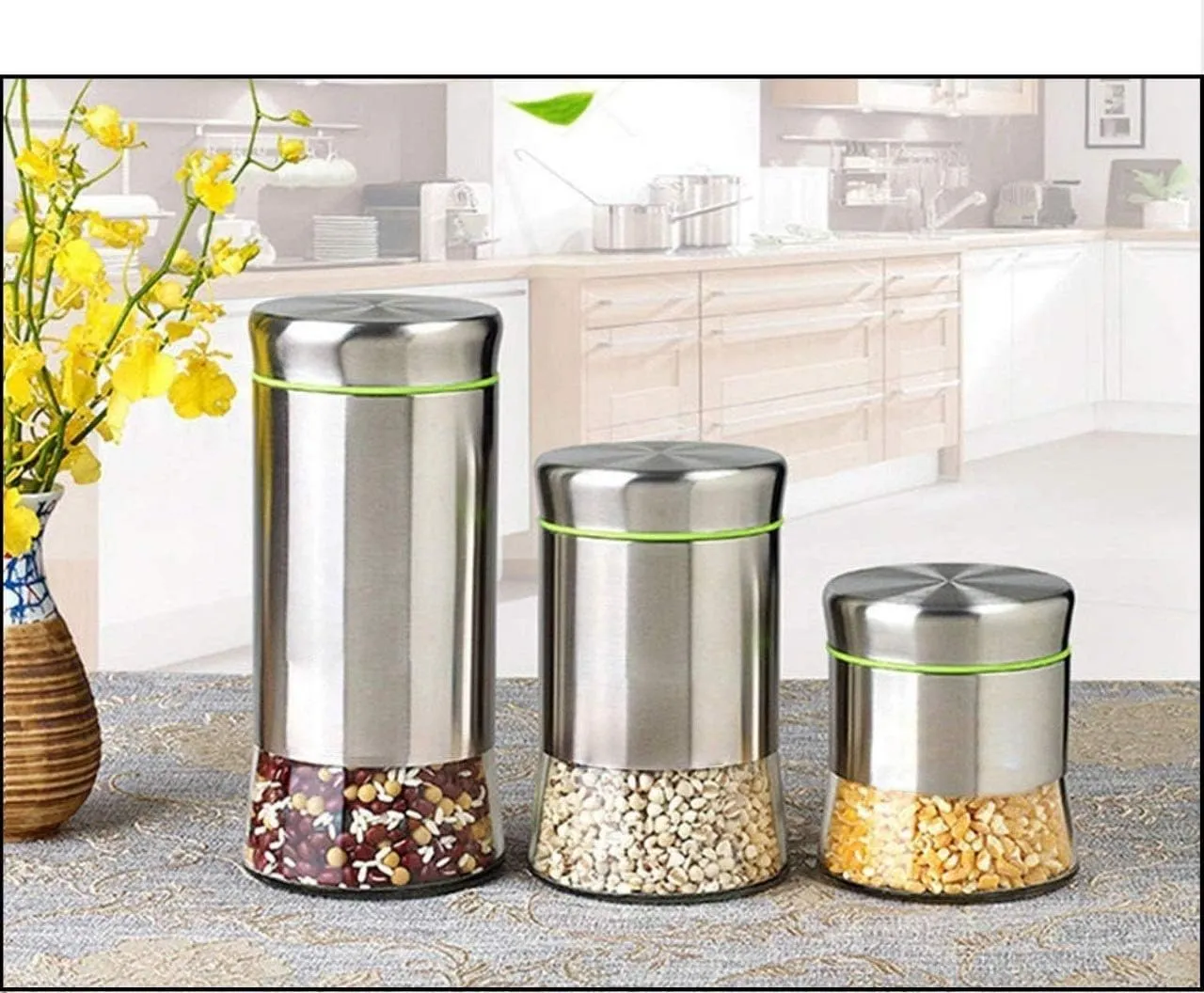 71FSyka73NL._SL1280_ (2) Kitchen Glass Canister Set