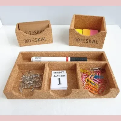 Cork Desk Organizer