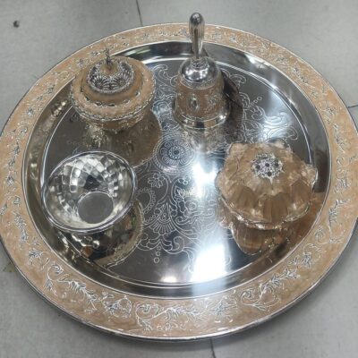 german silver pooja set
