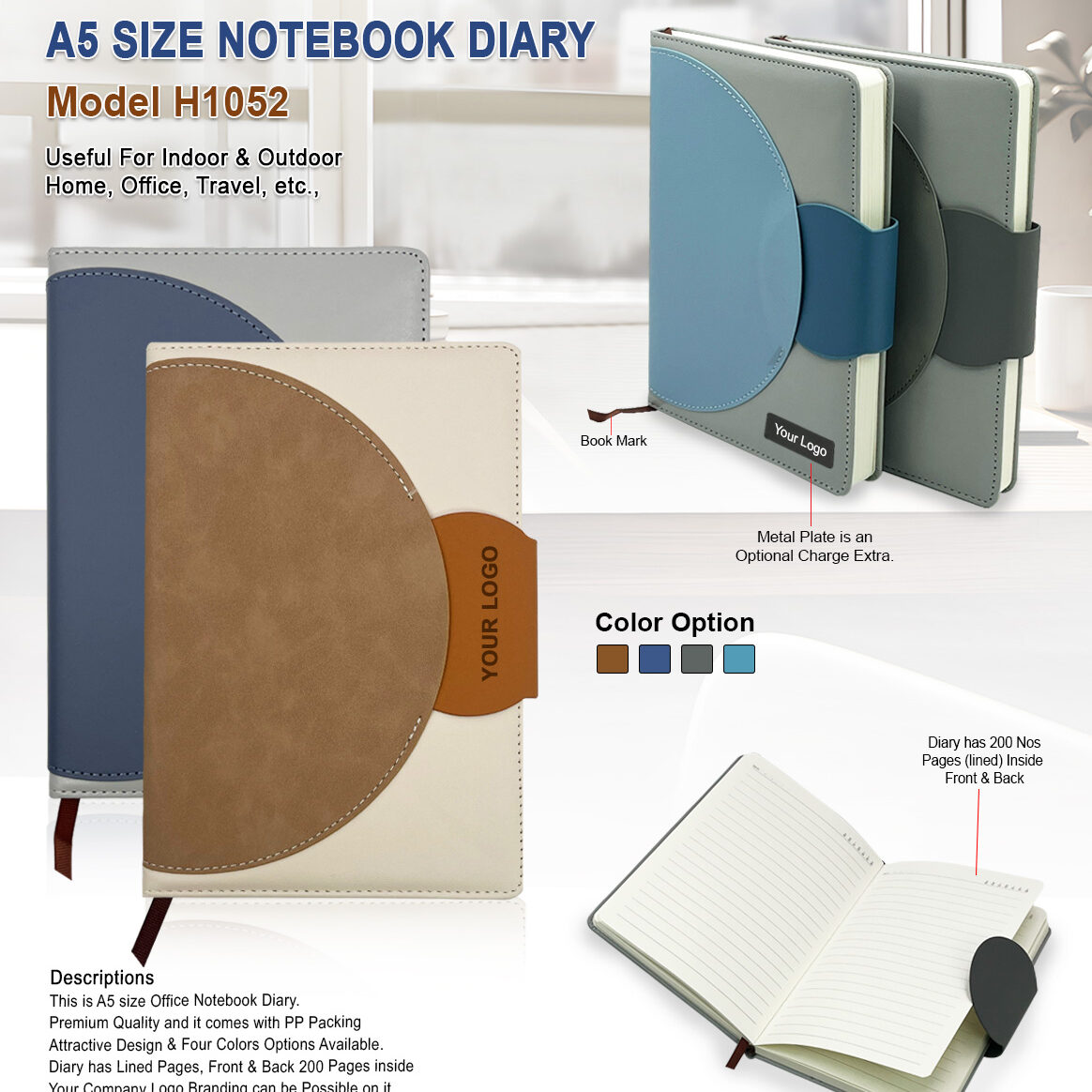 H1052jpg (1) A5 Size Notebook Diary