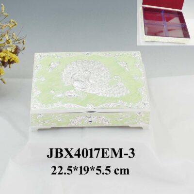 Silver Enamel Jewellery Box for Gifting