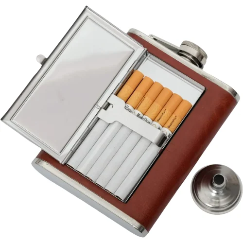 hip flask with cigarette